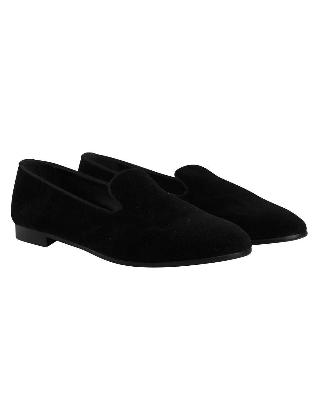 Kiton Black Leather Suede Loafers
