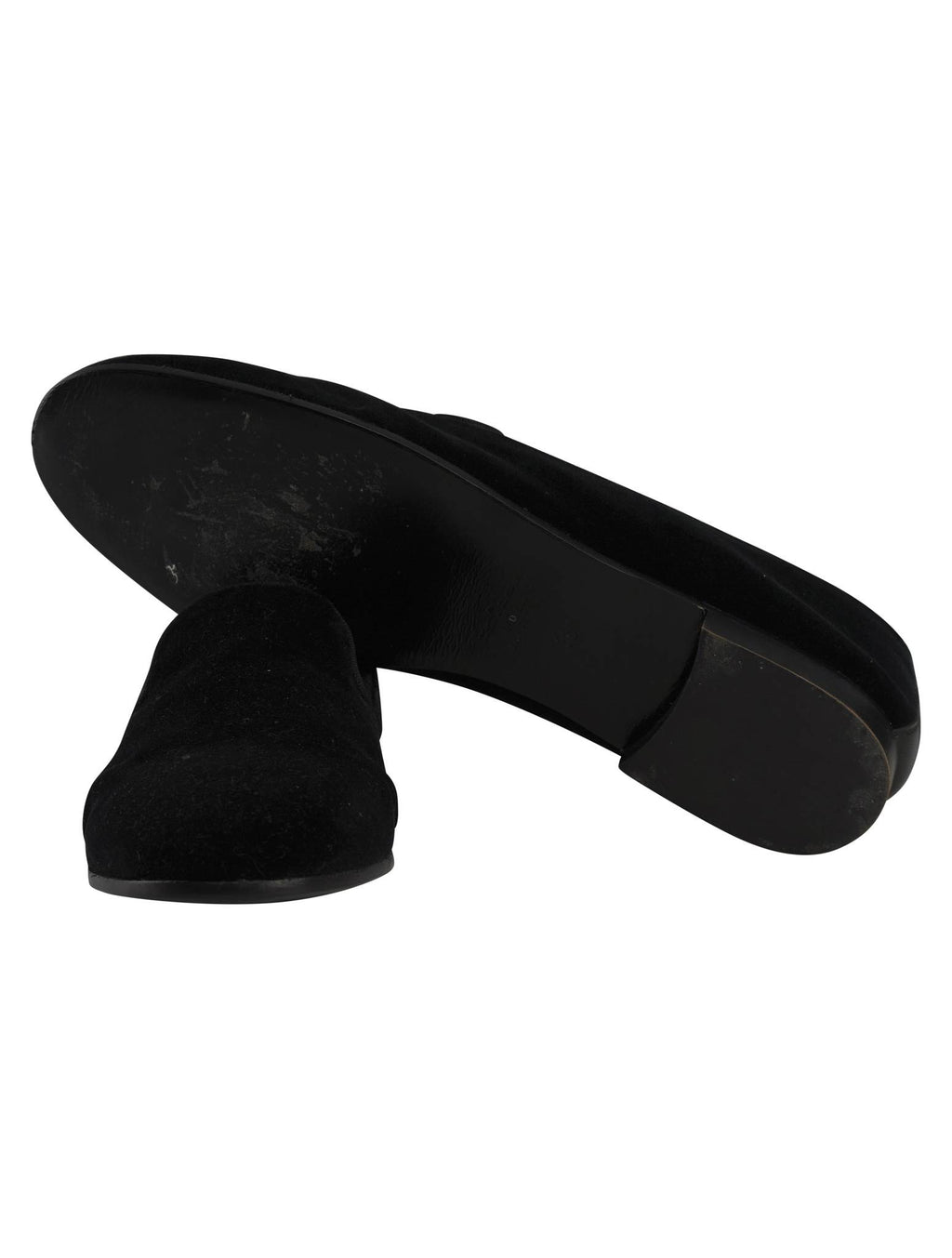 Kiton Black Leather Suede Loafers