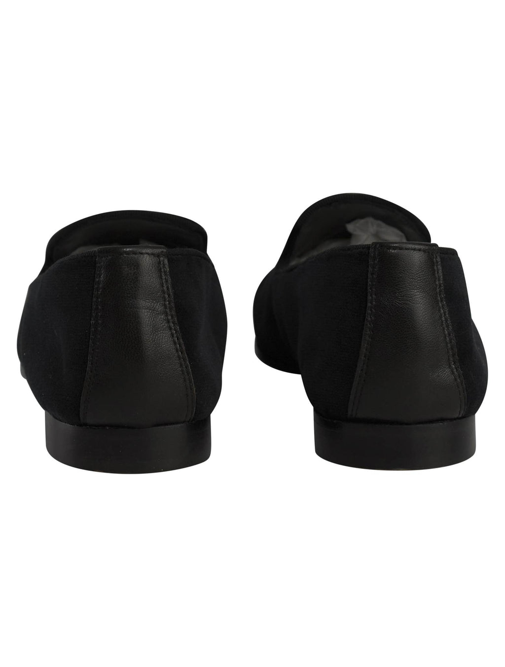 Kiton Black Leather Suede Loafers