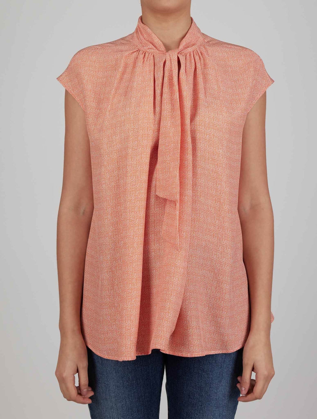 Kiton Orange White Silk Shirt