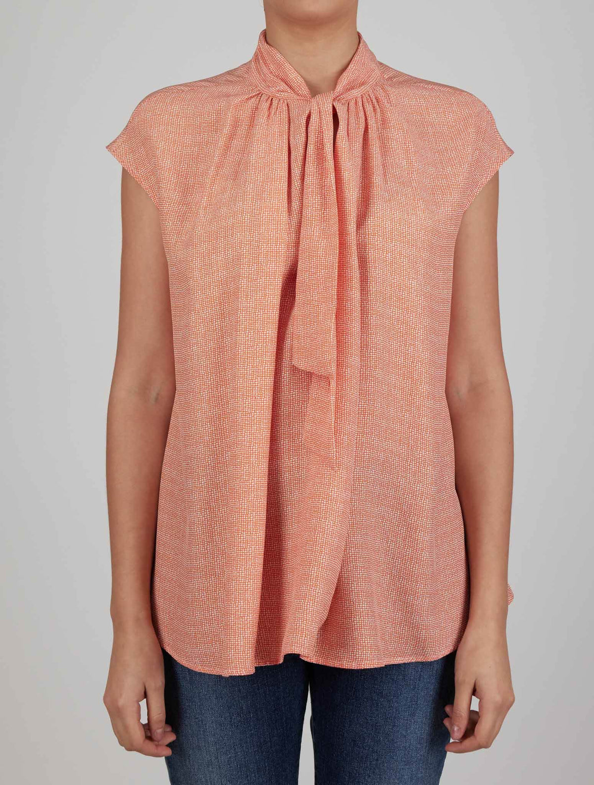 Kiton Kiton Orange White Silk Shirt Orange / White 000