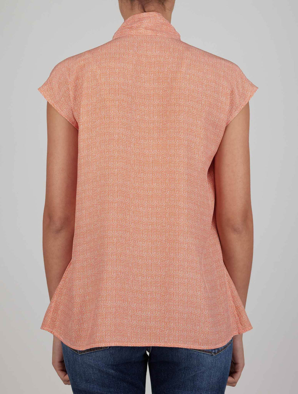 Kiton Orange White Silk Shirt