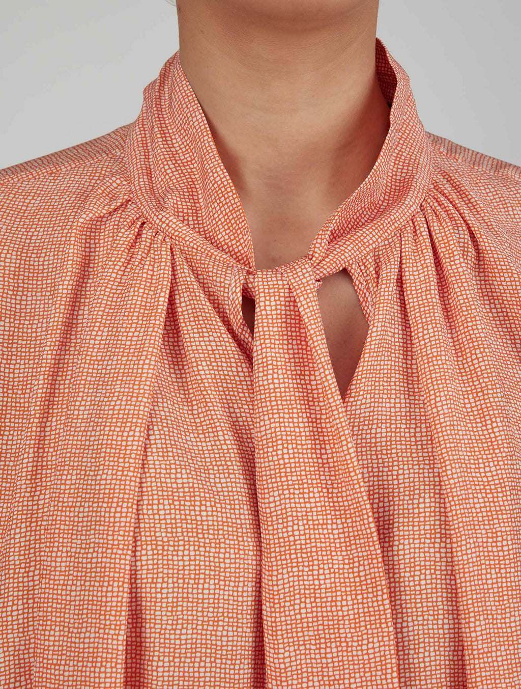 Kiton Orange White Silk Shirt