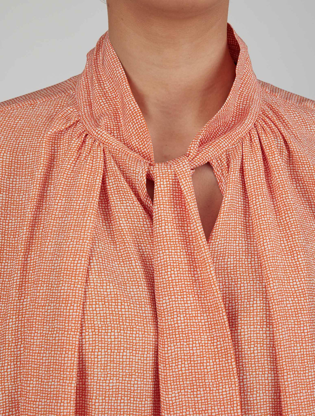 Kiton Orange White Silk Shirt