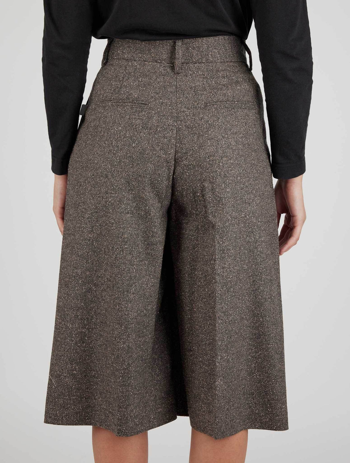 Kiton Brown Virgin Wool Silk Ea Skirt