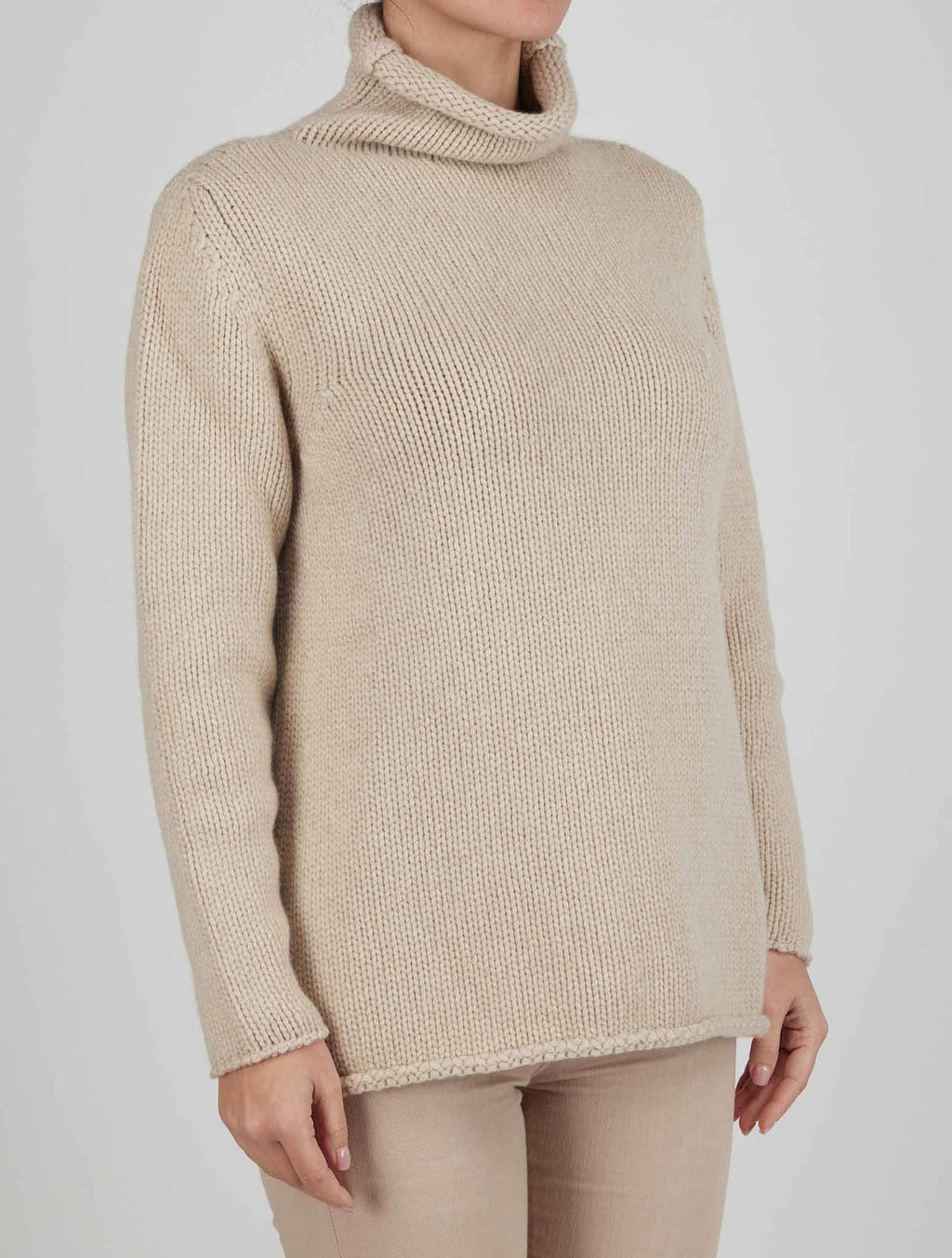 Kiton Kiton Beige Cashmere Sweater Turtleneck Beige 001