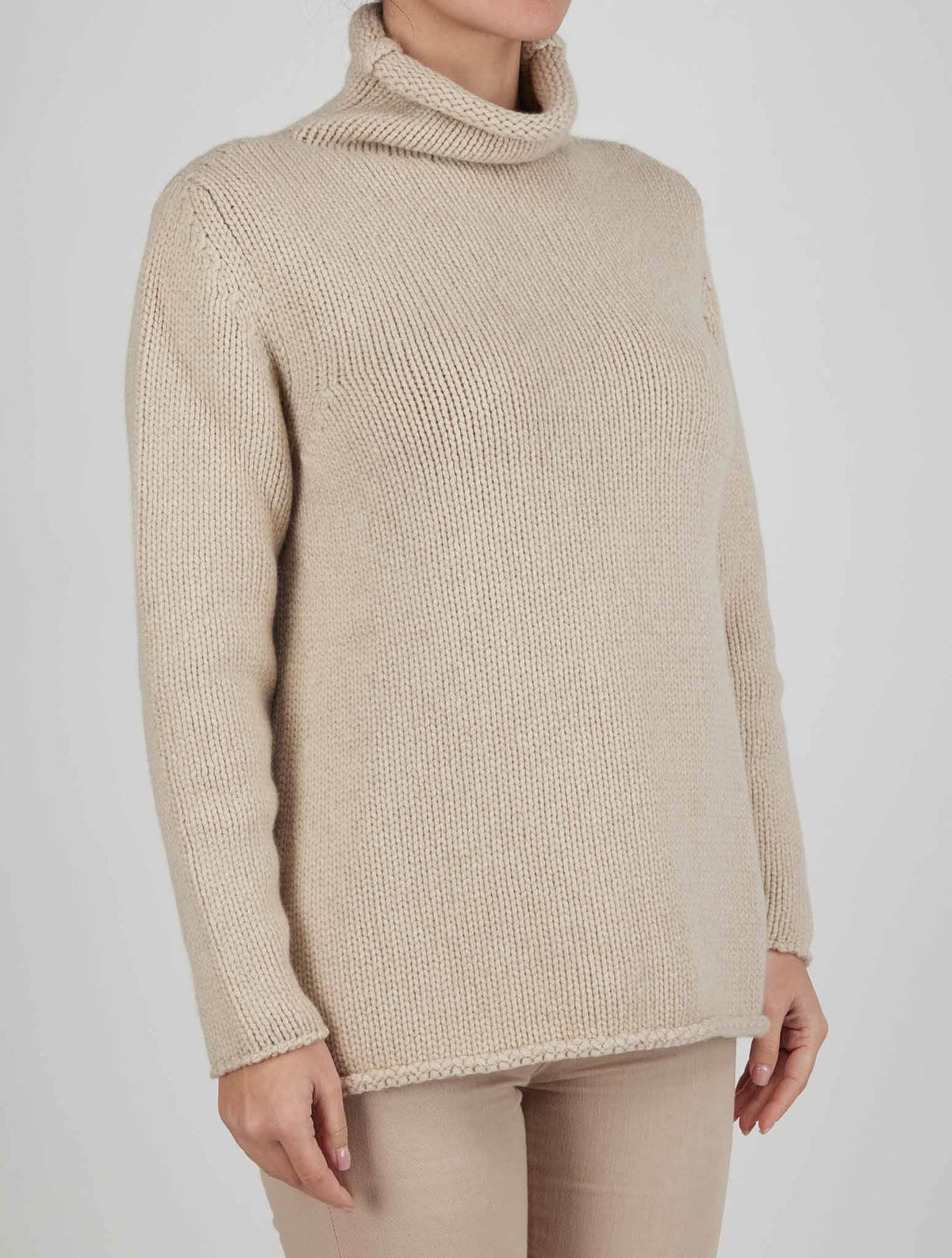 Kiton Kiton Beige Cashmere Sweater Turtleneck Beige 001