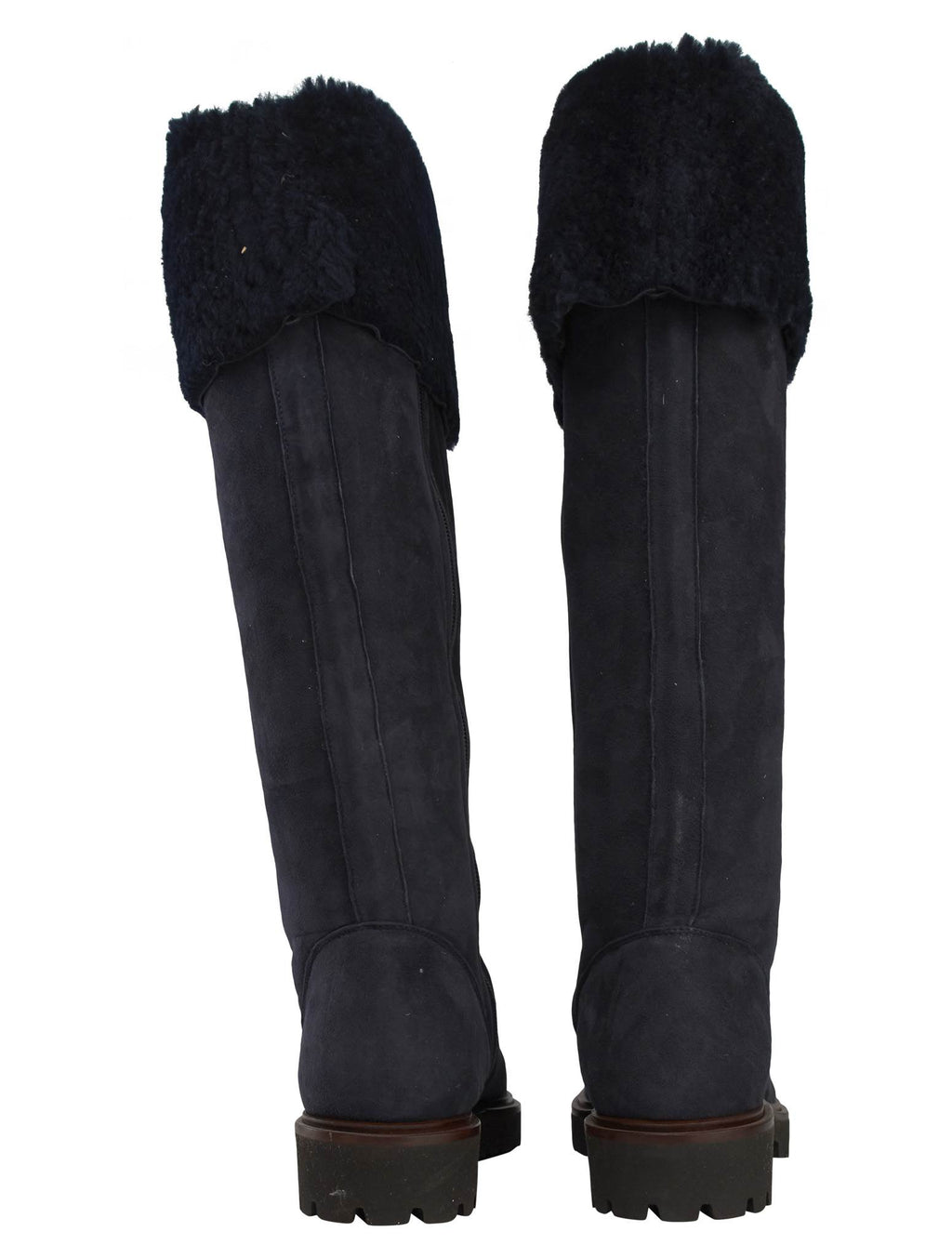 Kiton Blue Leather Suede Boots