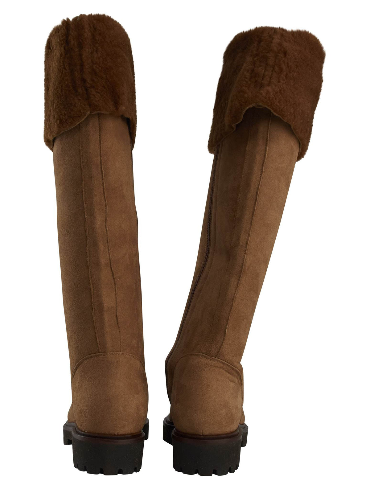Kiton Beige Leather Suede Boots