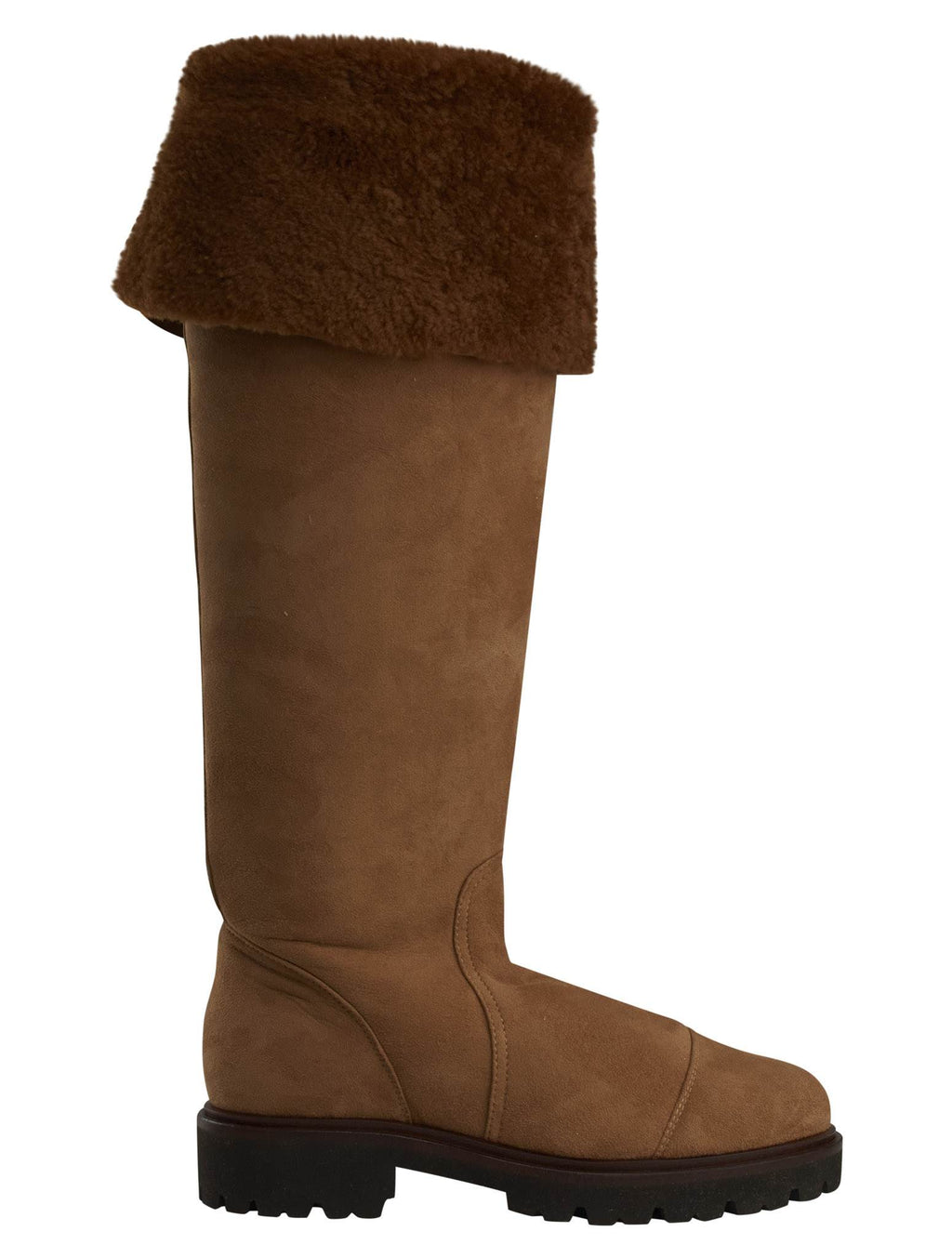 Kiton Beige Leather Suede Boots