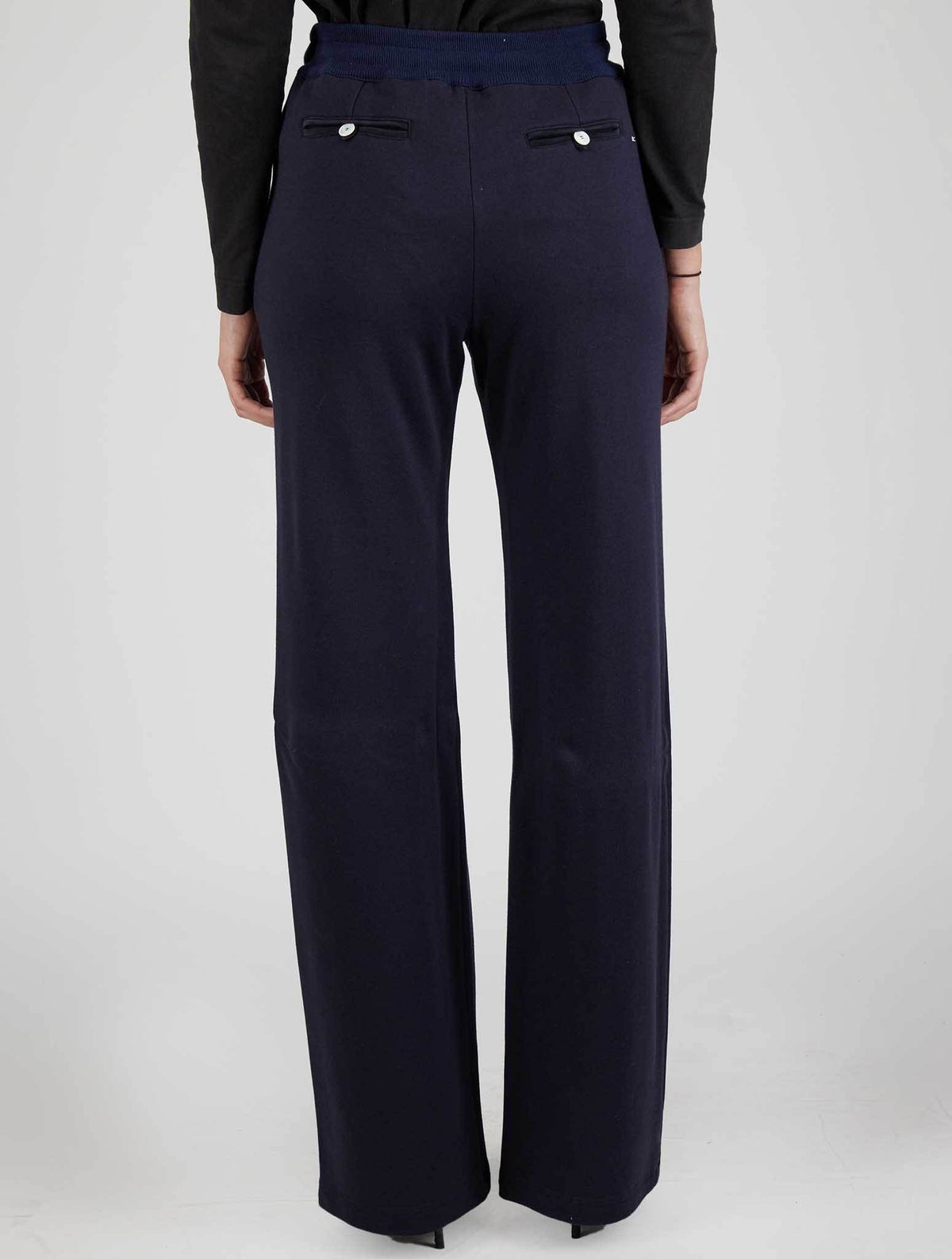 Kiton Blue Cotton Cashmere Pants