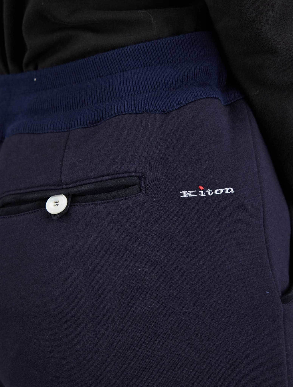 Kiton Blue Cotton Cashmere Pants