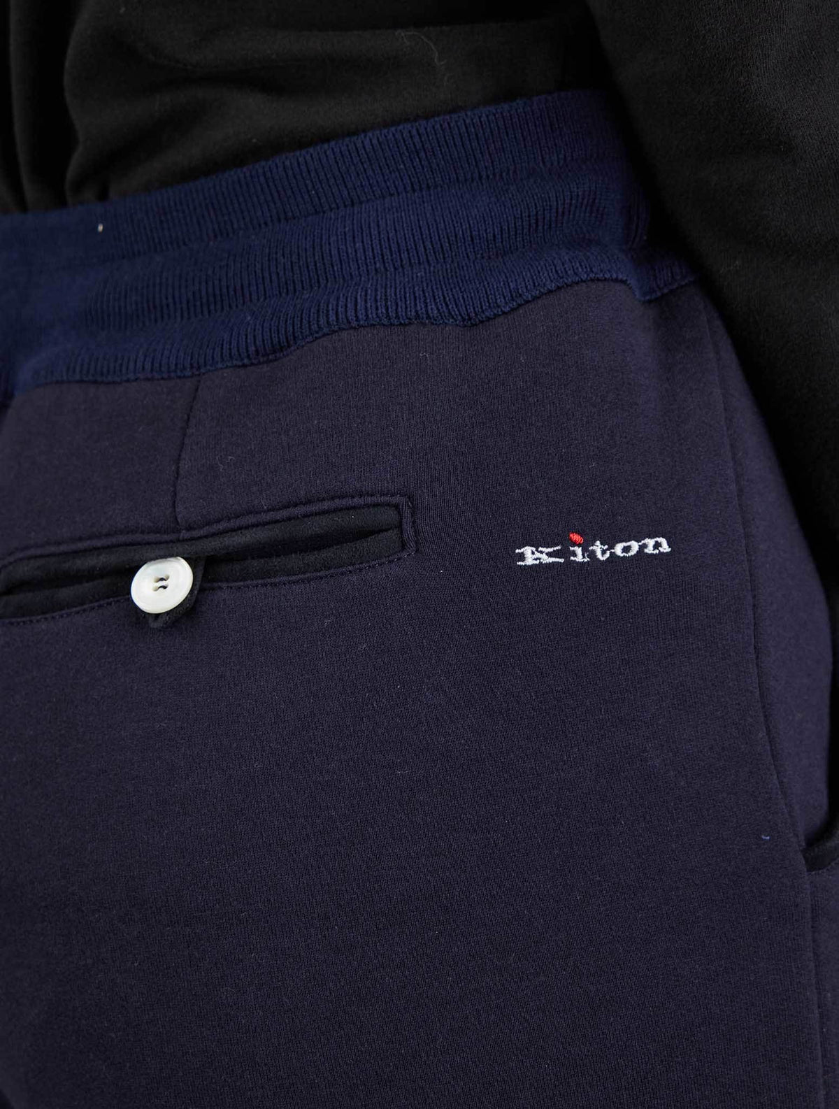 Kiton Blue Cotton Cashmere Pants