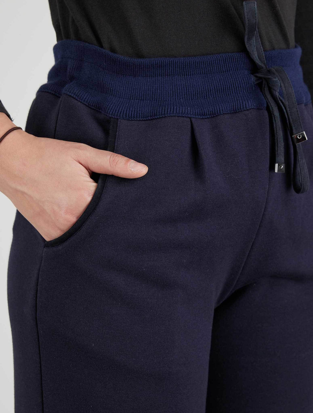 Kiton Blue Cotton Cashmere Pants