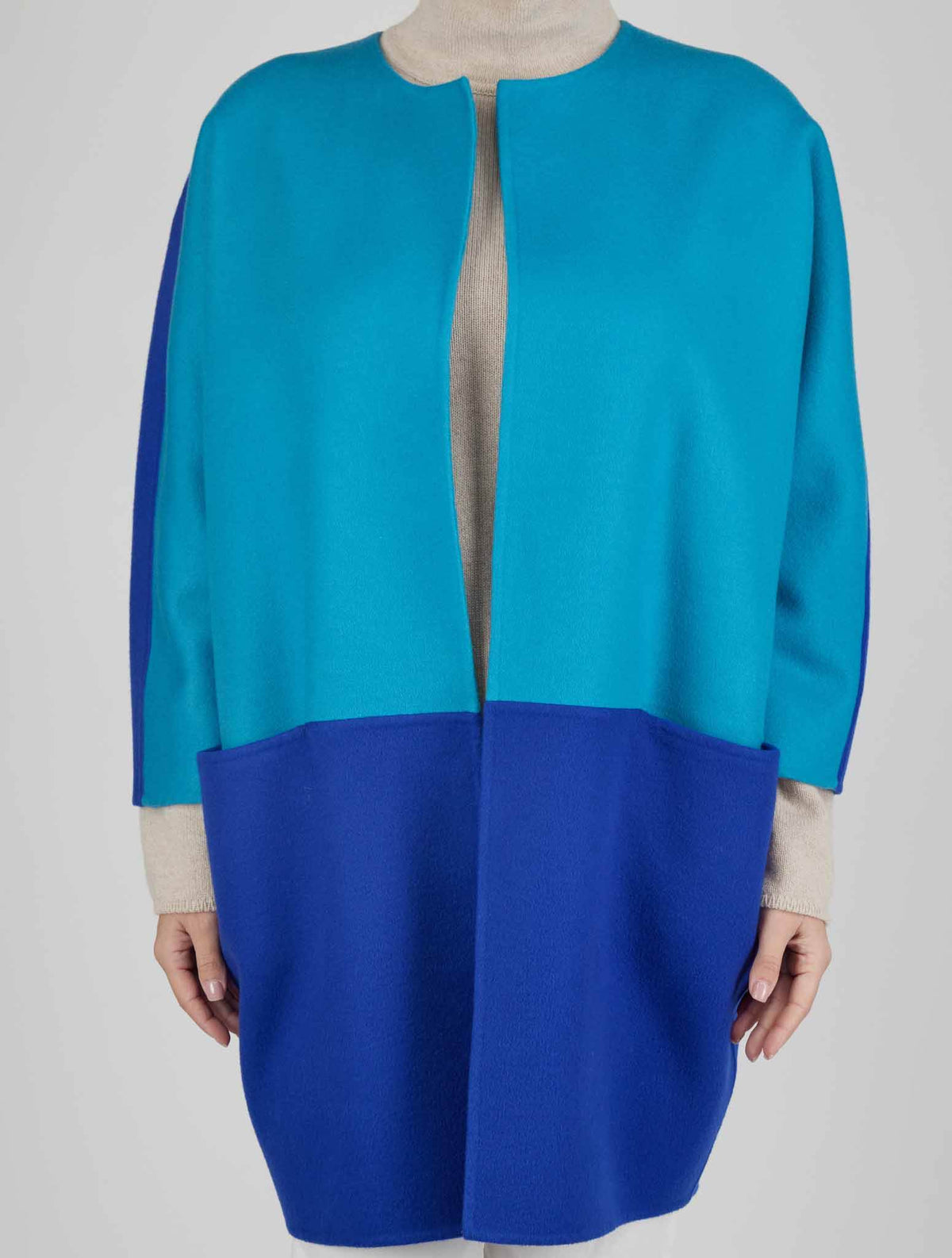 Kiton Blue Cashmere Overcoat