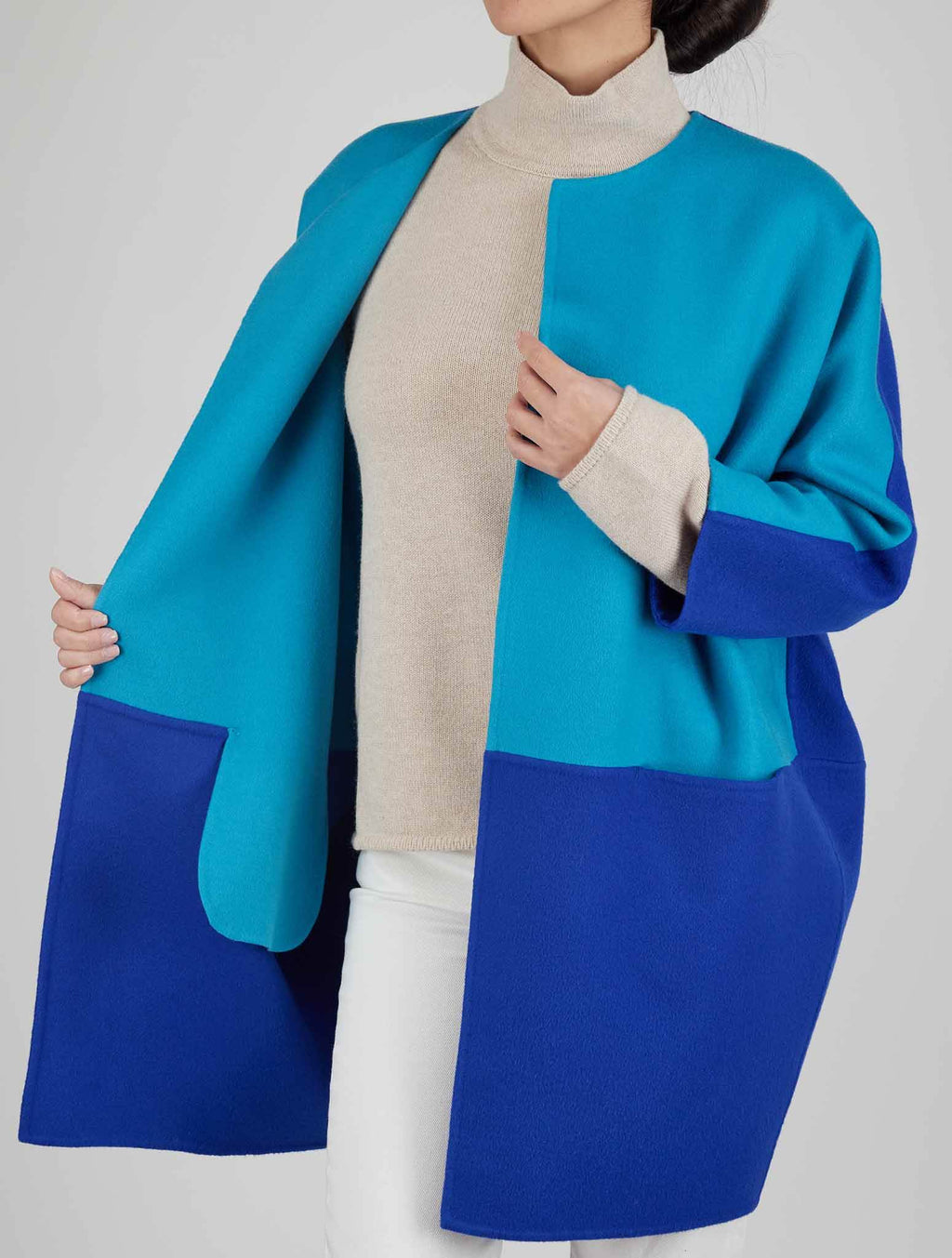 Kiton Blue Cashmere Overcoat