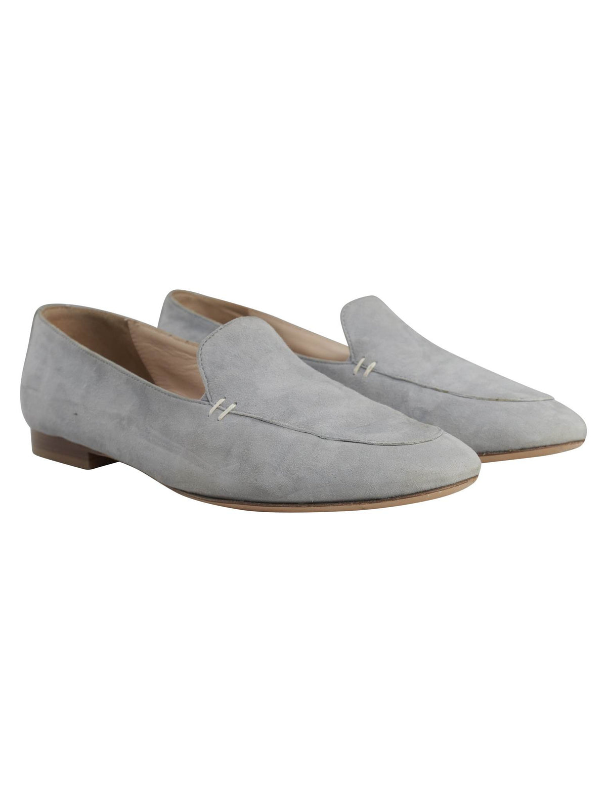 Kiton Gray Leather Suede Loafers