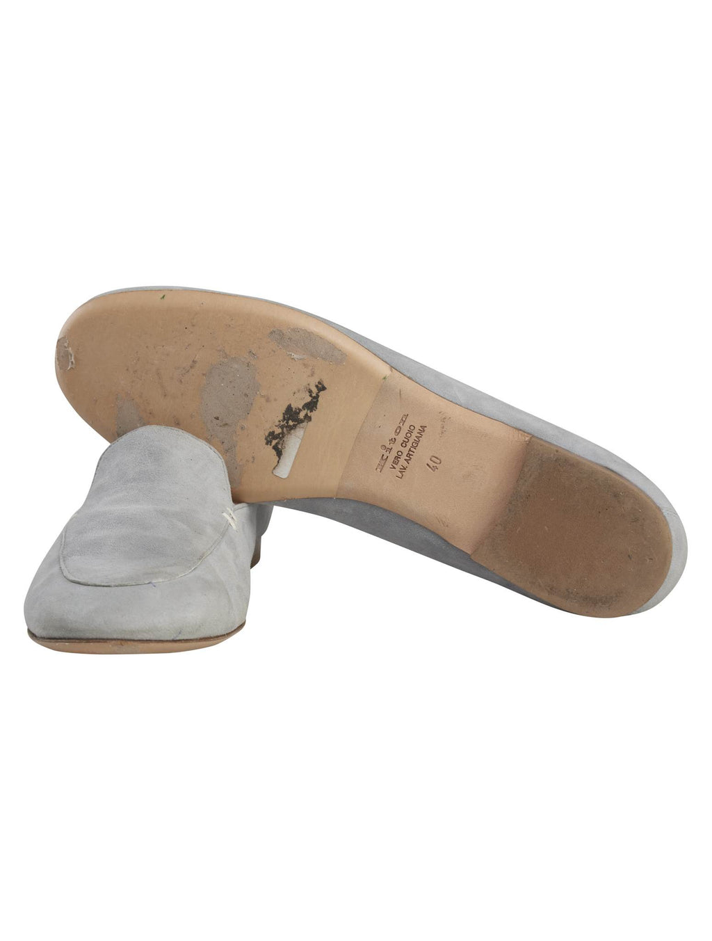 Kiton Gray Leather Suede Loafers