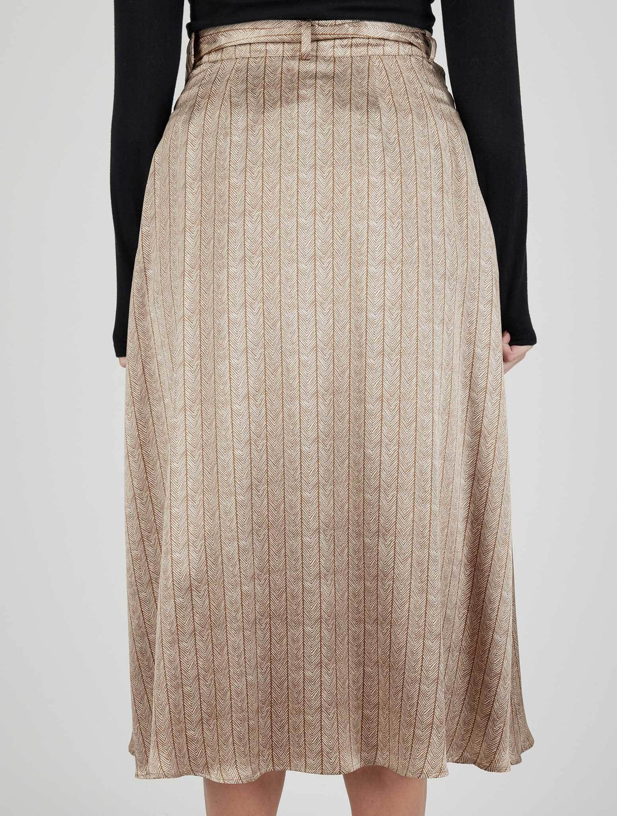 Kiton Brown Silk Skirt