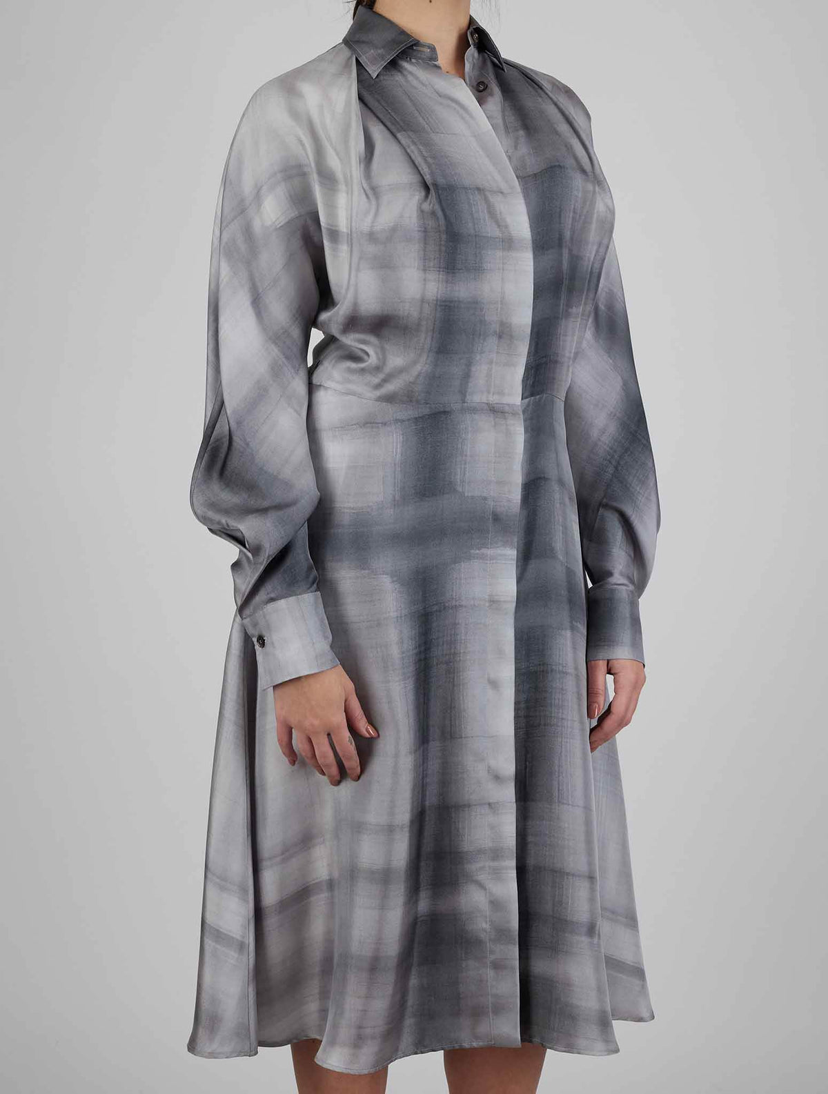 Kiton Kiton Gray Silk Dress Gray 001