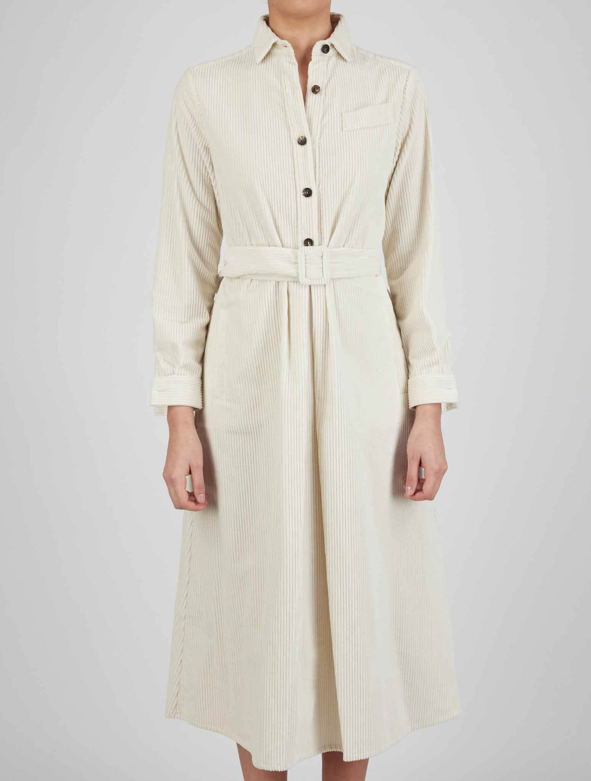 Kiton White Cotton Velvet Dress