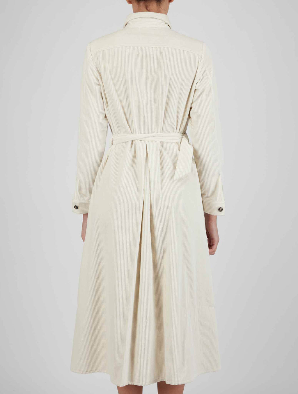 Kiton White Cotton Velvet Dress