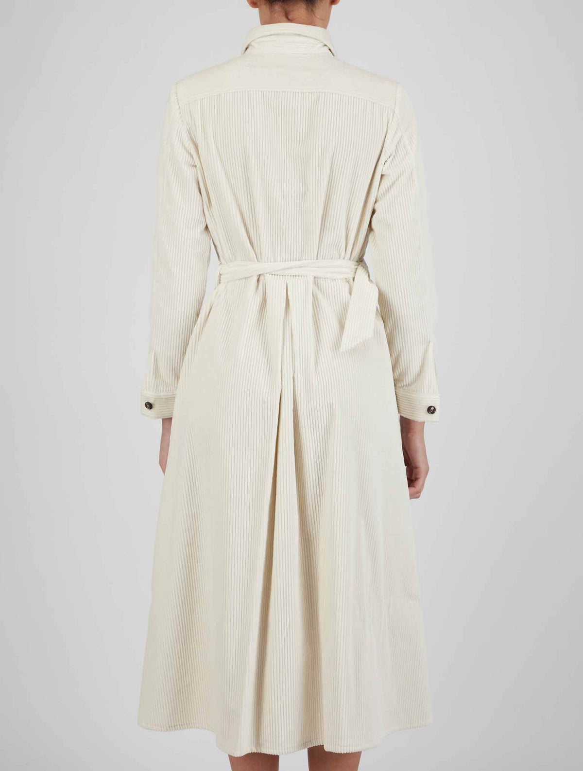 Kiton White Cotton Velvet Dress
