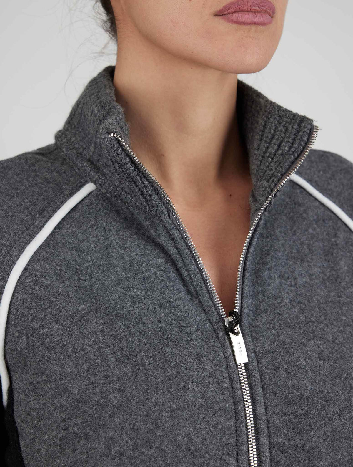 Kiton Gray Cotton Silk Sweater Full Zip