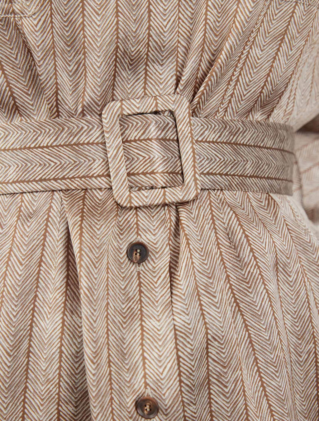 Kiton Brown White Silk Shirt