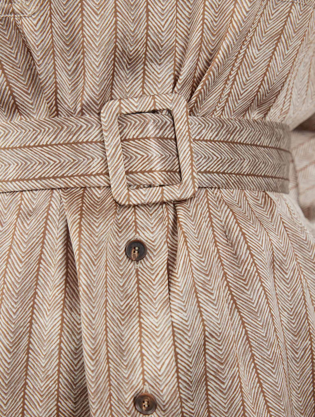 Kiton Brown White Silk Shirt