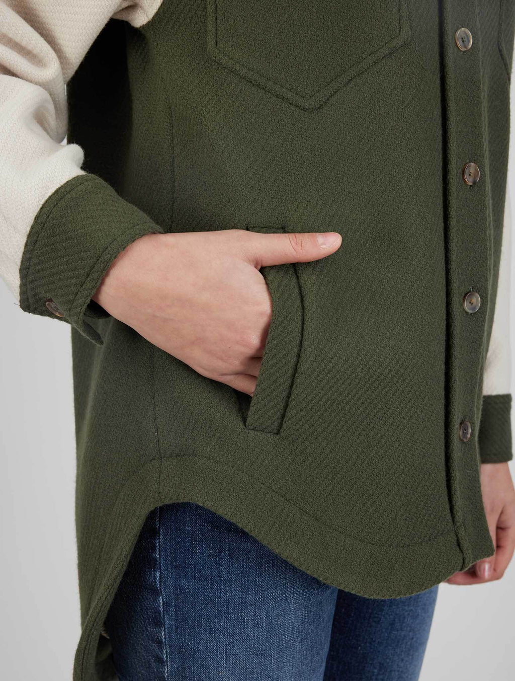 Kiton Green White Wool Shirt
