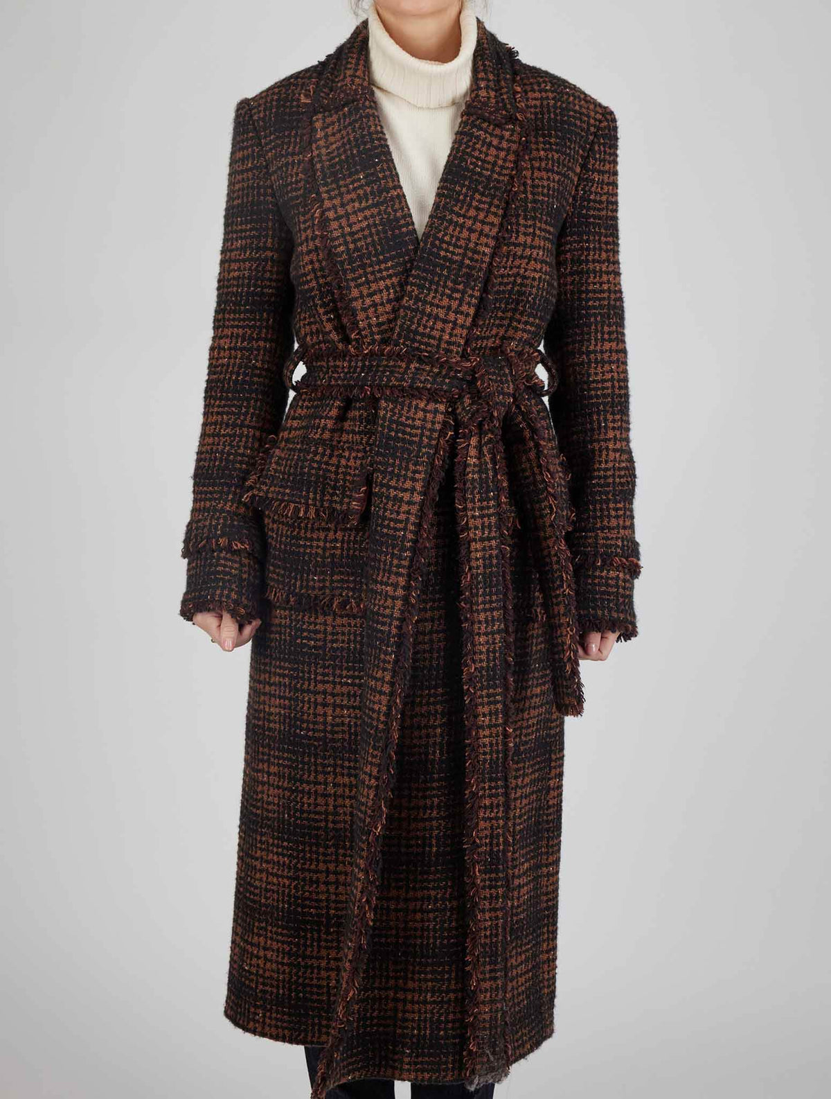 Kiton Multicolor Cashmere Silk Overcoat