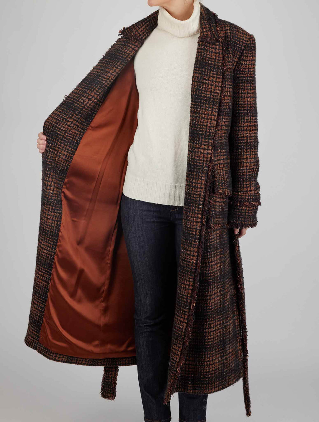Kiton Multicolor Cashmere Silk Overcoat