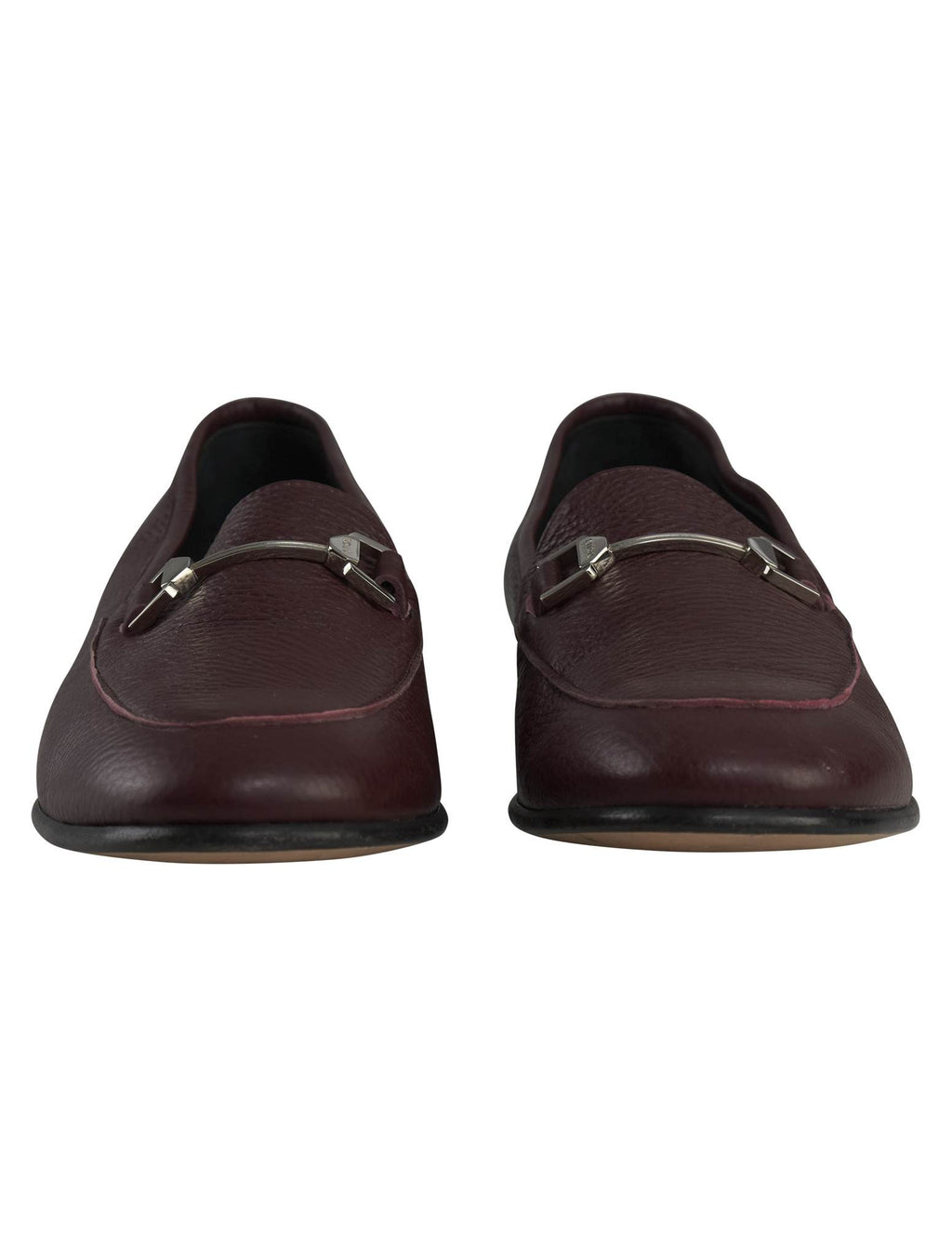 Kiton Kiton Burgundy Leather Loafers Burgundy 001