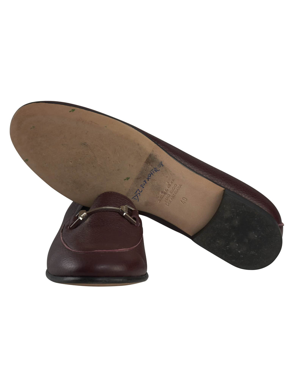 Kiton Burgundy Leather Loafers