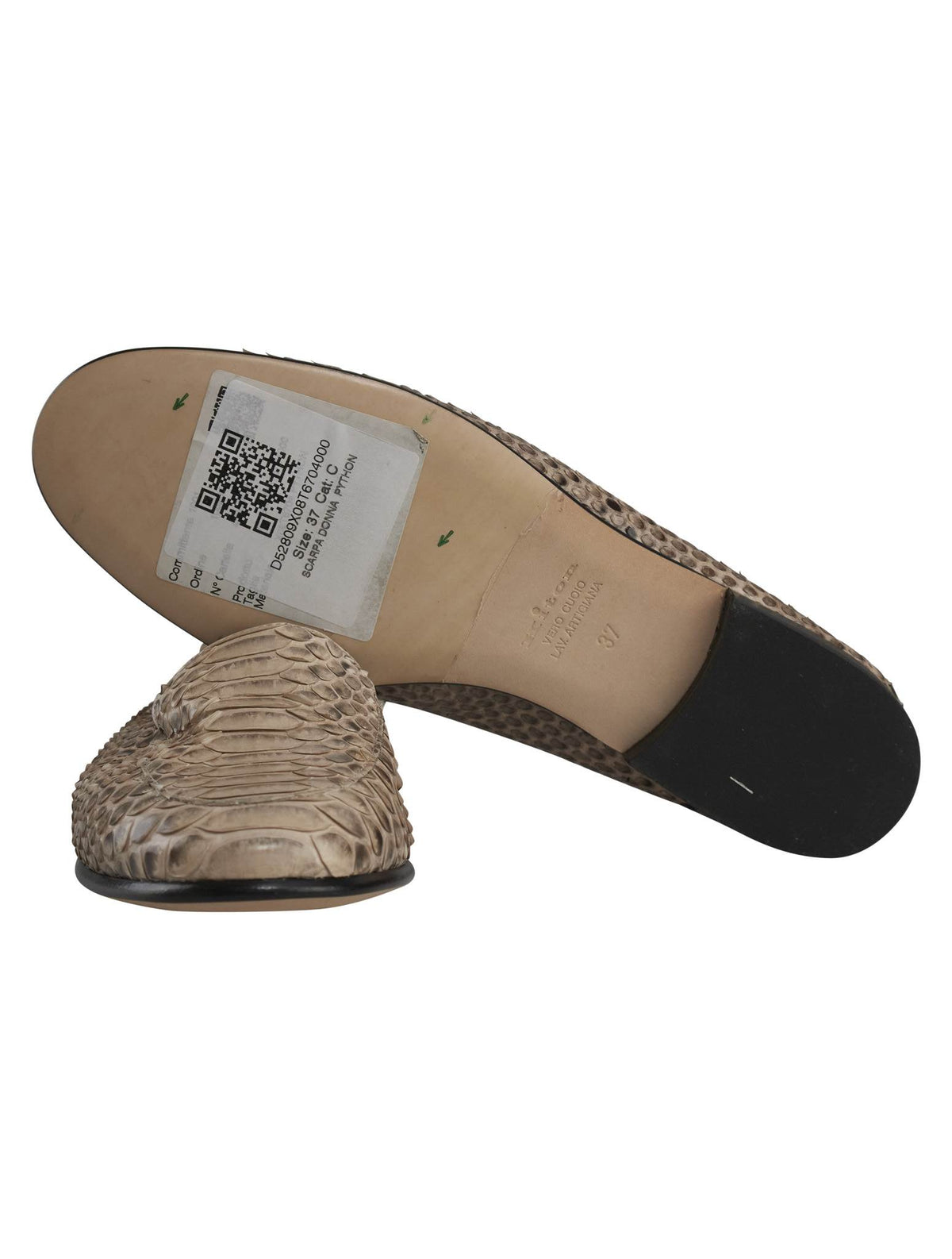 Kiton Multicolor Leather Snake Loafers