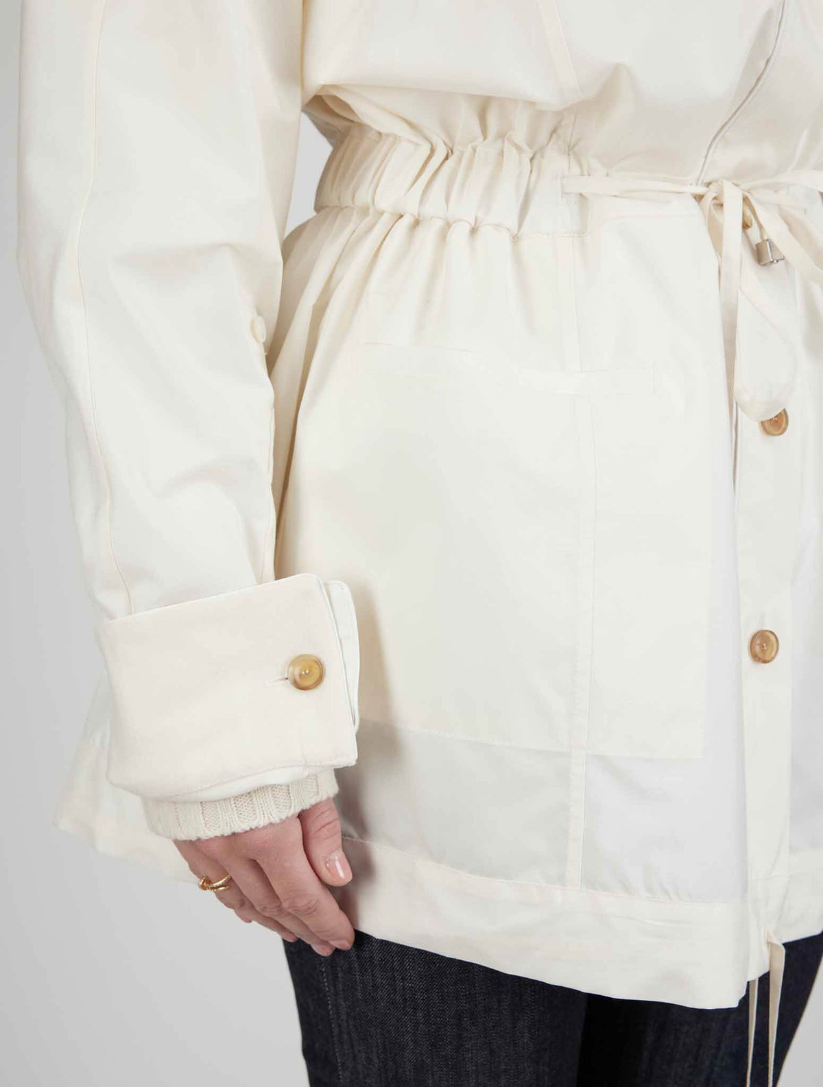 kiton White Silk Coat