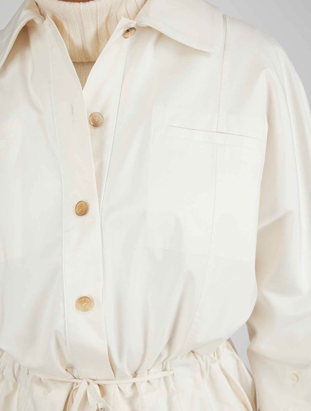kiton White Silk Coat
