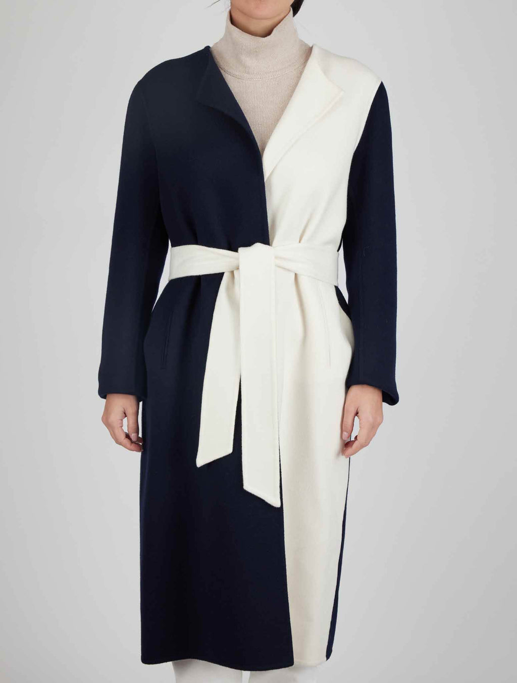 Kiton Blue White Cashmere Overcoat