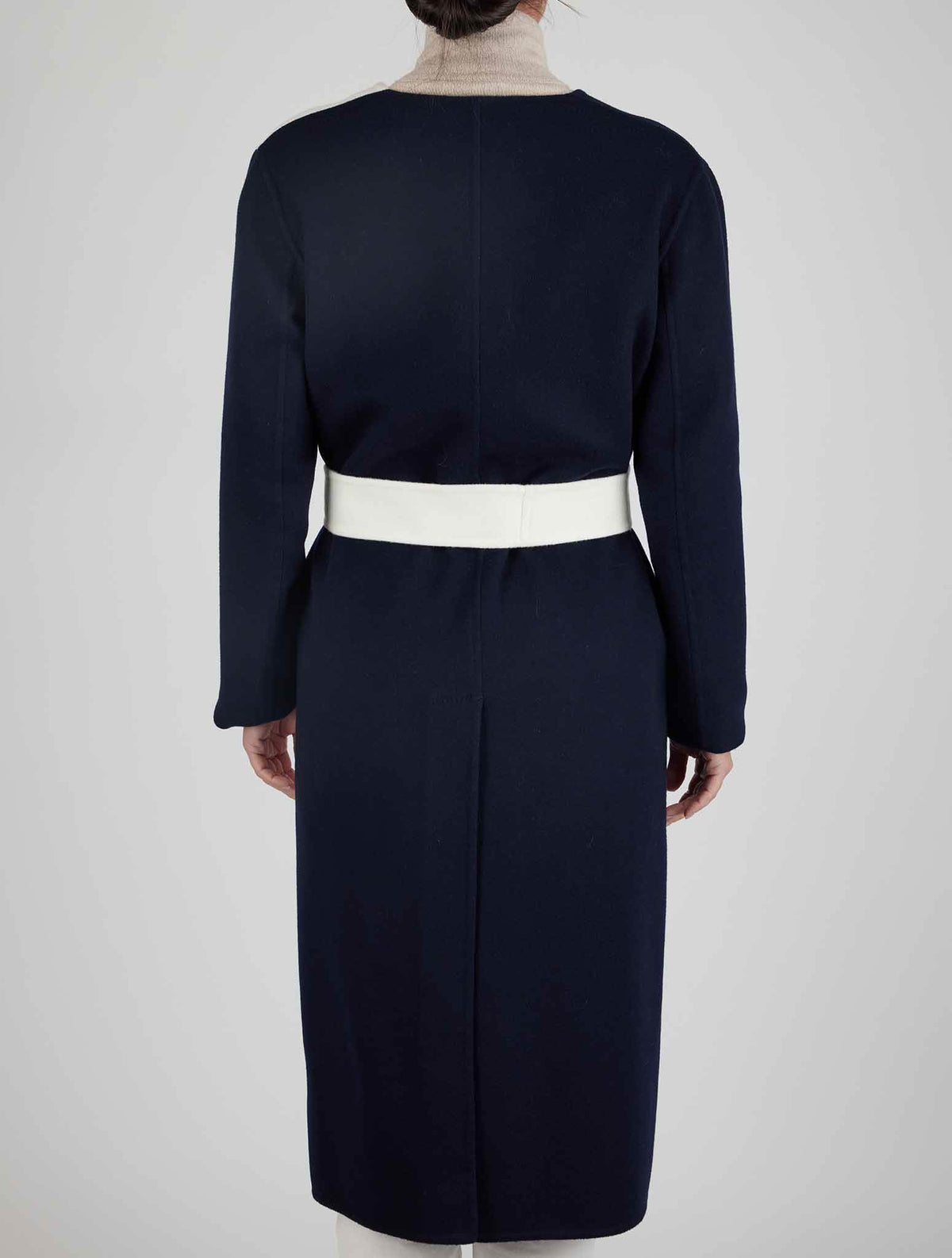 Kiton Blue White Cashmere Overcoat