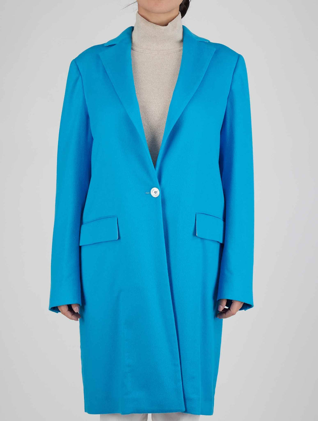 Kiton Light Blue Cashmere Overcoat