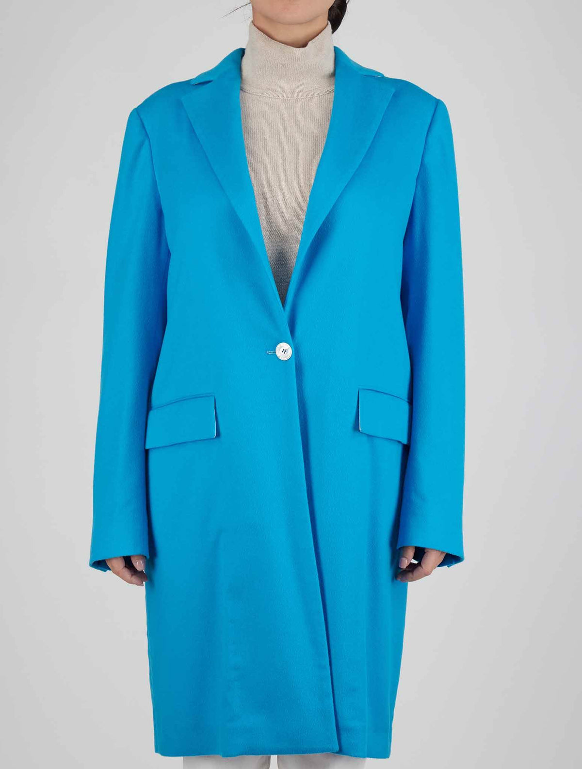 Kiton Light Blue Cashmere Overcoat