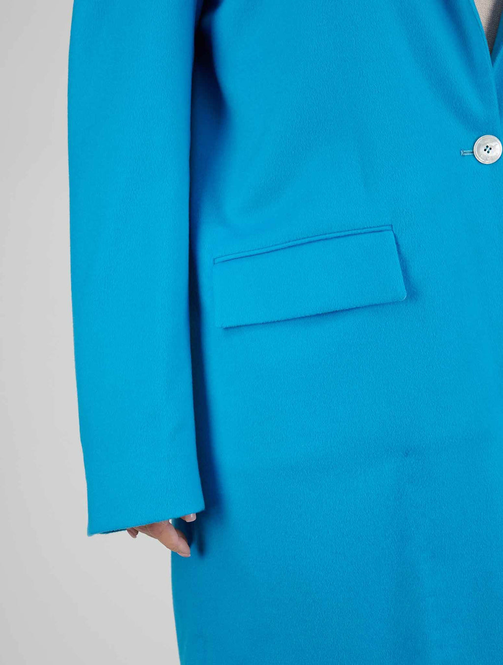 Kiton Light Blue Cashmere Overcoat