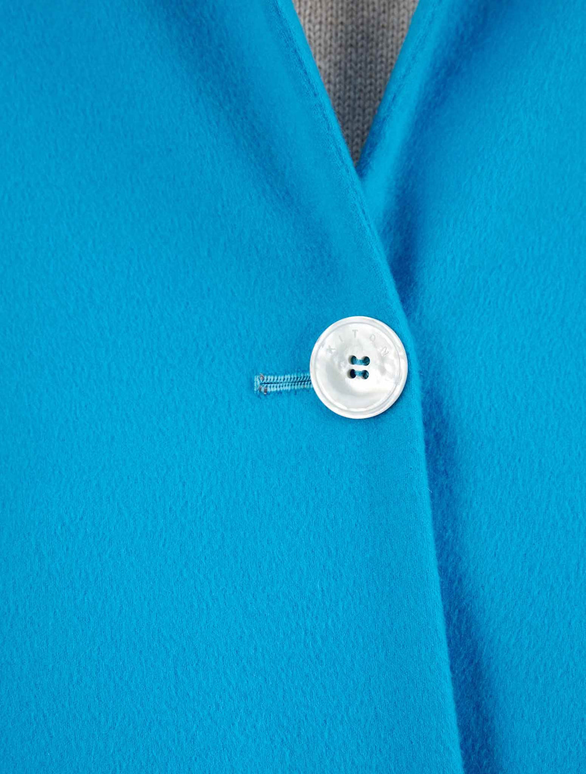 Kiton Light Blue Cashmere Overcoat
