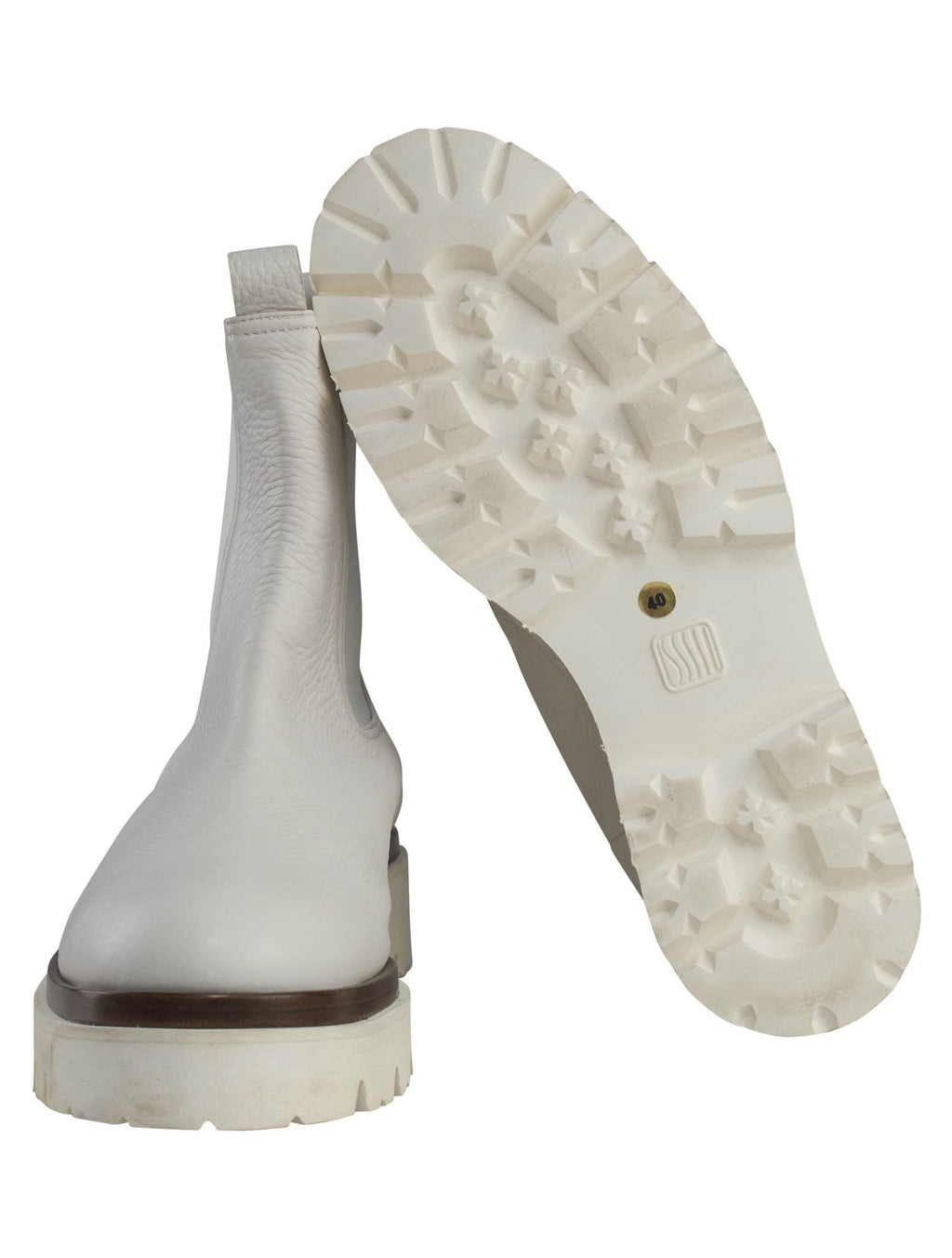 Kiton White Leather Boots