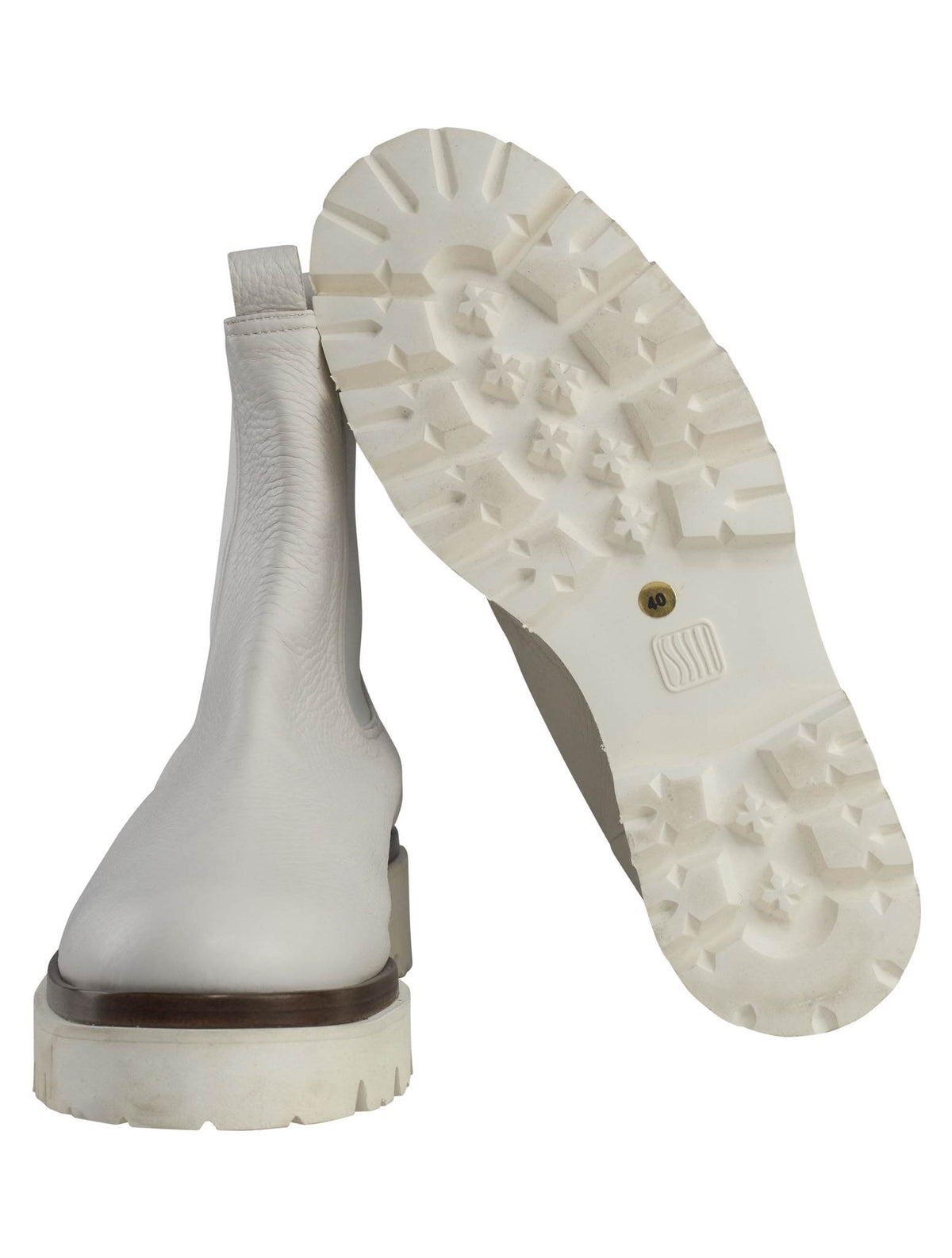 Kiton White Leather Boots
