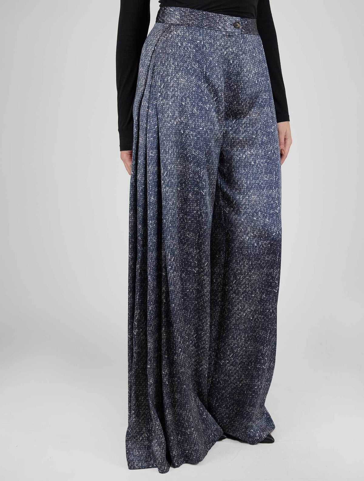Kiton Kiton Blue Silk Pants Blue 001