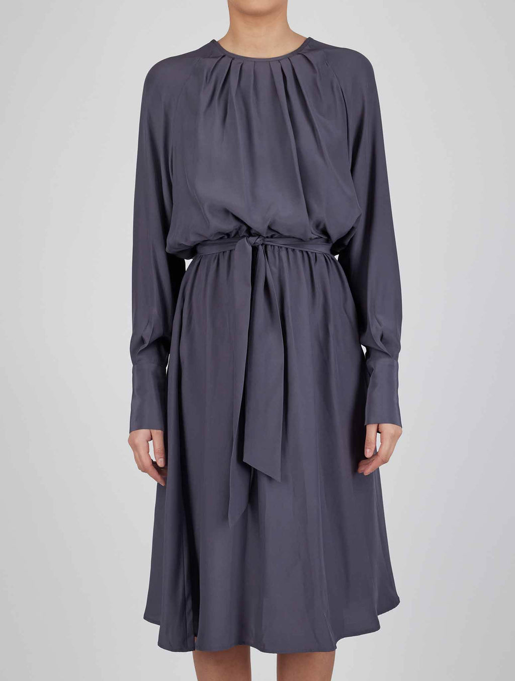 Kiton Gray Silk Dress