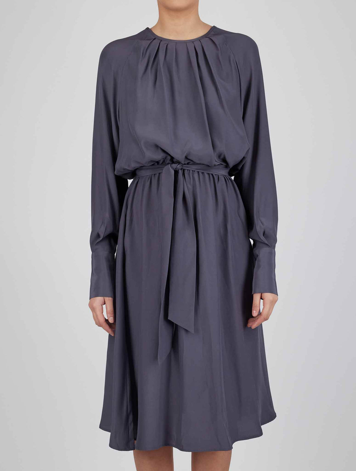 Kiton Gray Silk Dress