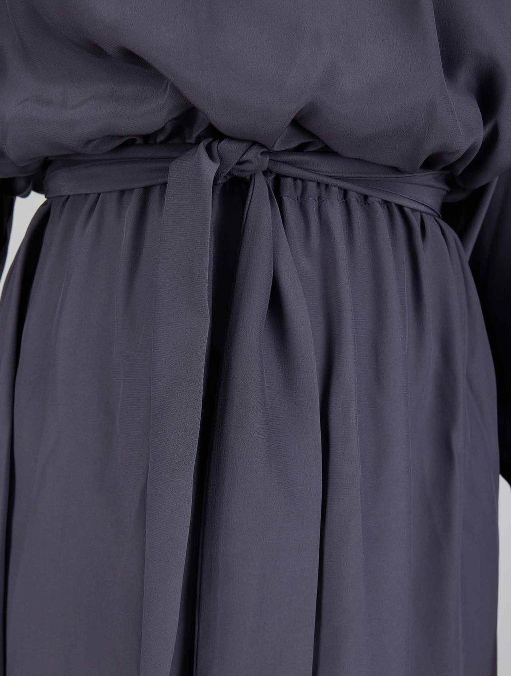 Kiton Gray Silk Dress